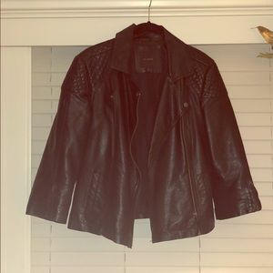 Leather (pleather) jacket with motorcycle accents